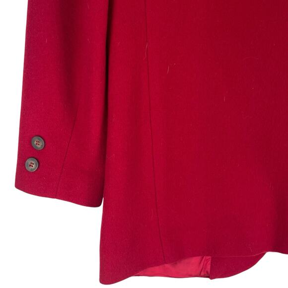 Lands' End Wool Cashmere Blend One Button Blazer Jacket Red SIze 10 - Picture 7 of 9